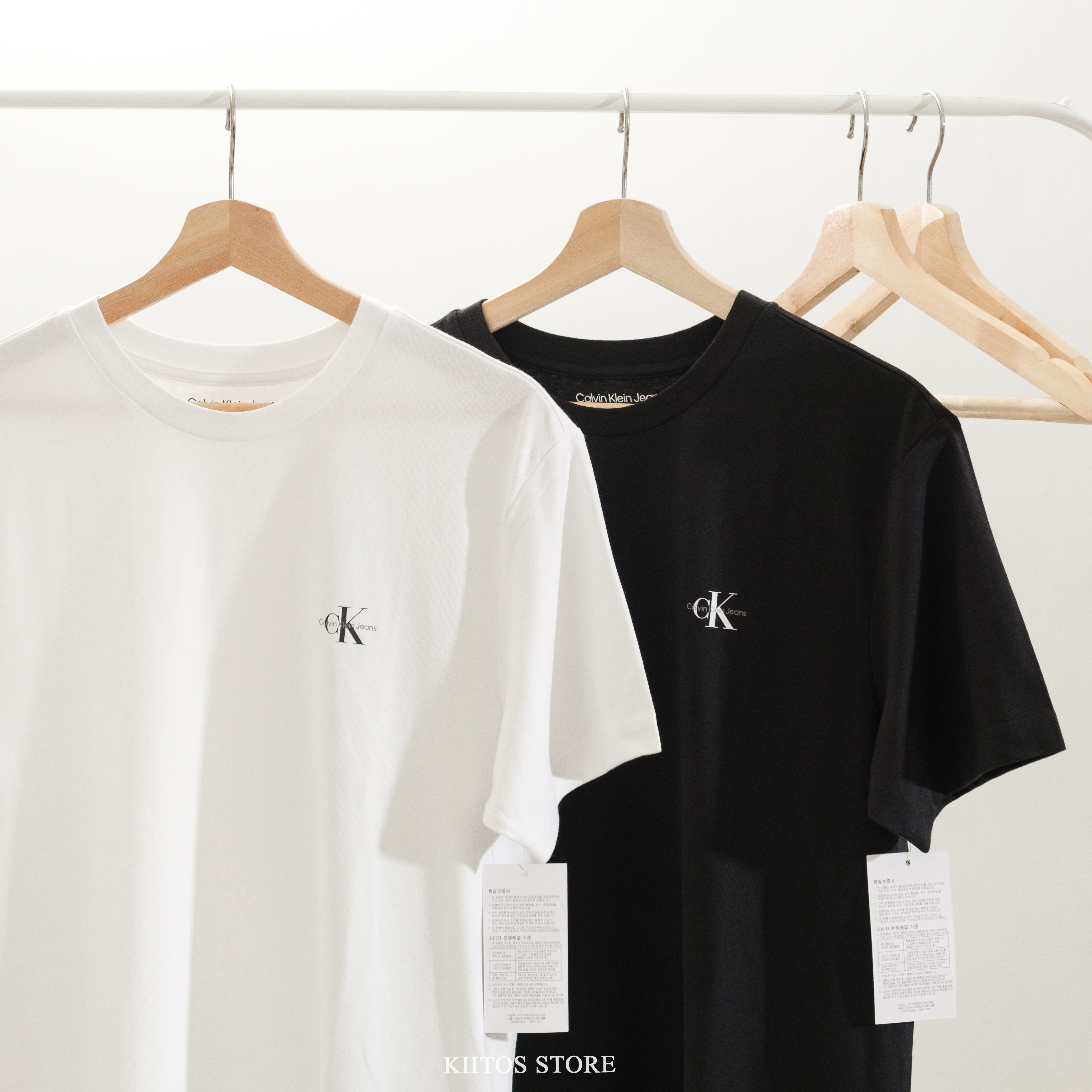 現貨 Calvin Klein Jeans 經典 CK Logo T-Shirts 2 Pack 黑+白 兩件一組