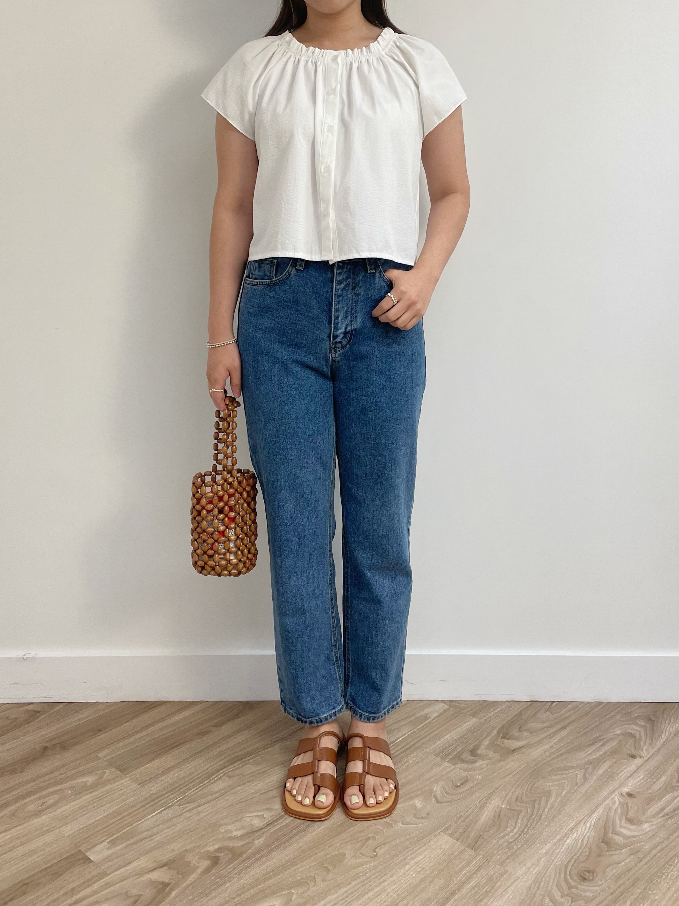 #228N94 Stay chill stay cool 小修腳九分牛仔褲 (2色•深藍)