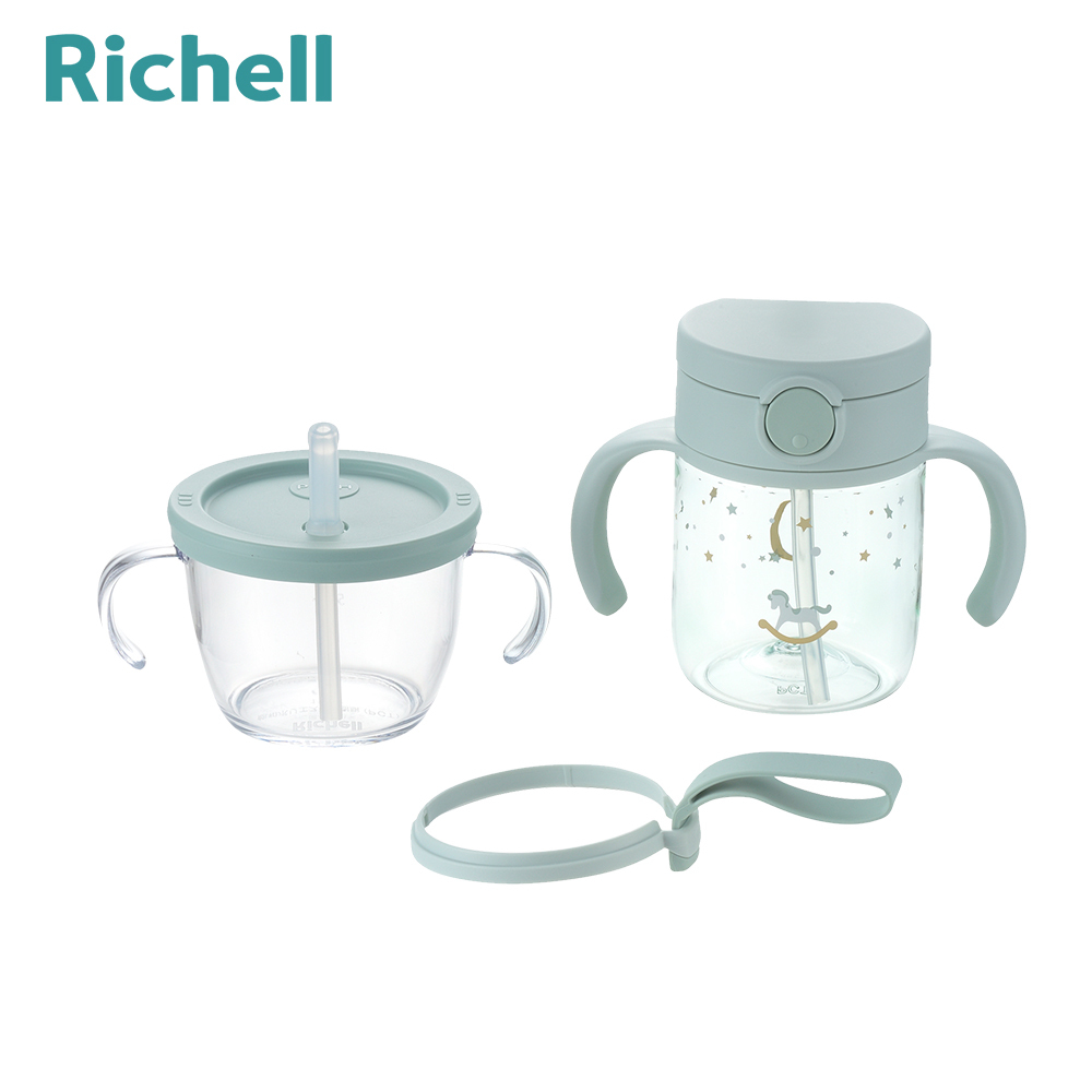 【Richell 利其爾】AX系列 幻夢 學習水杯組合200ml水杯+150ml訓練杯 -兩色