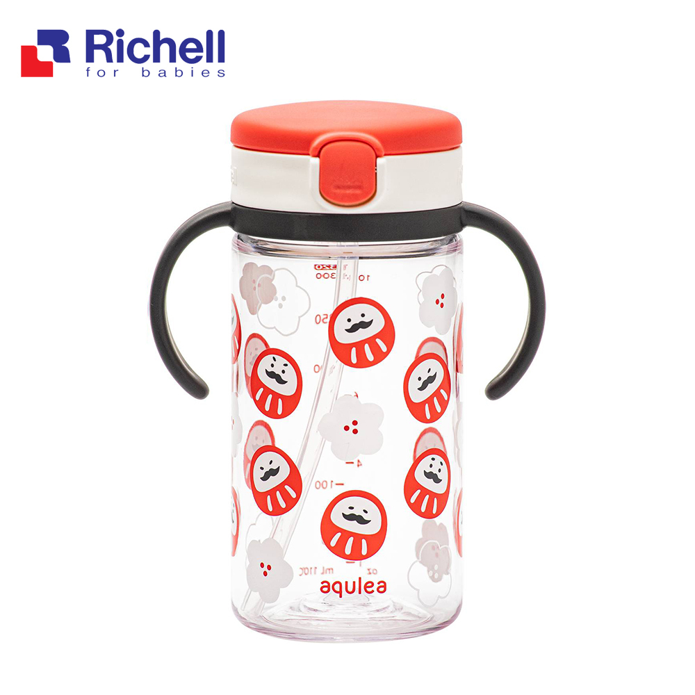 台灣限定版【Richell 利其爾】台日友好 LC 吸管水杯 320ml - 福氣翁