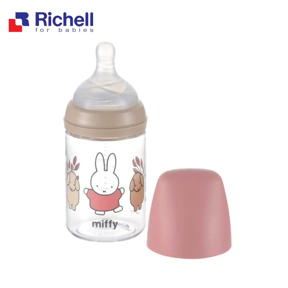 授權聯名款【Richell 利其爾】Miffy 米飛寬口奶瓶 - 160ML