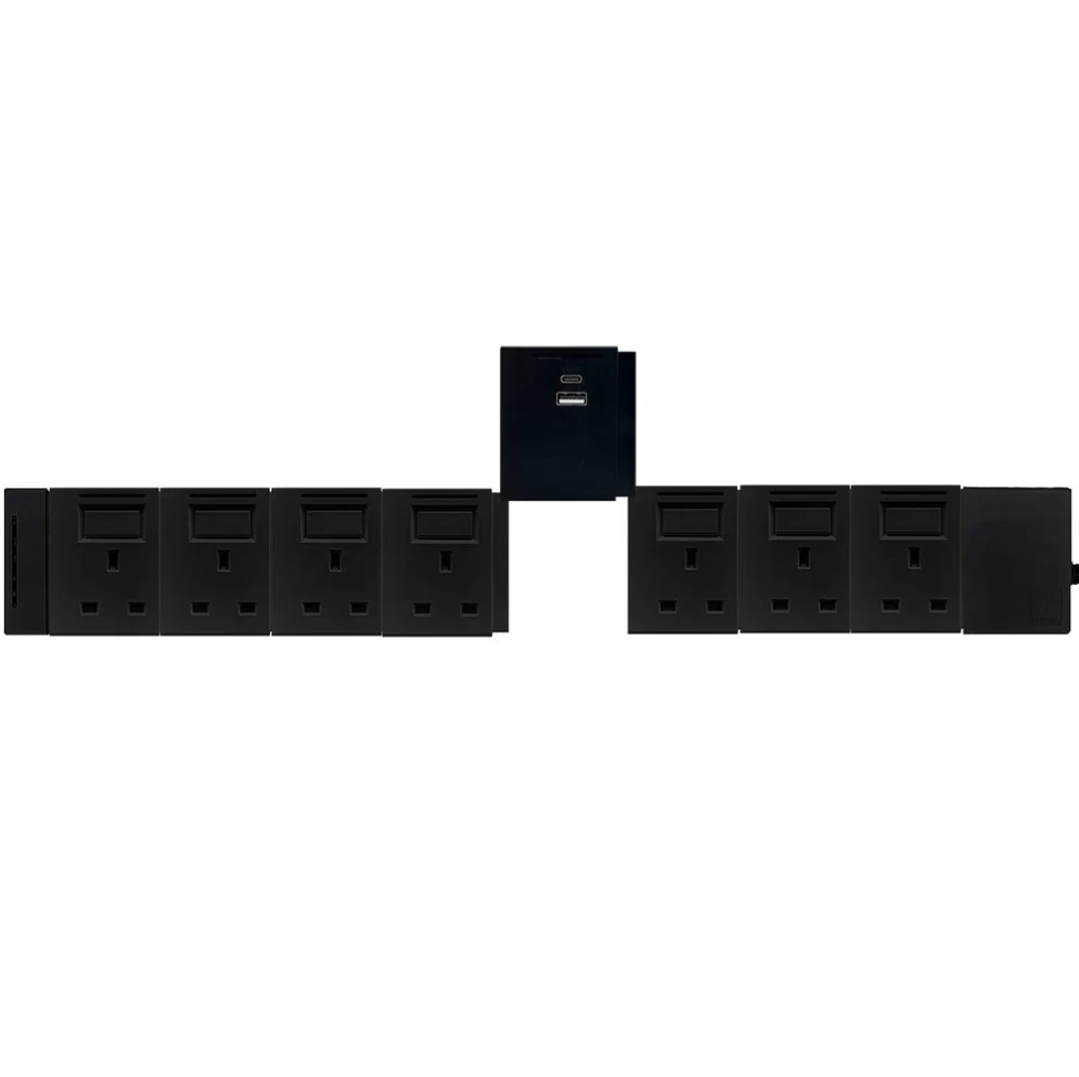 8模組 - 1A1C + 13A + 開關組合｜單色系列｜MY SOCKET 組合拖板