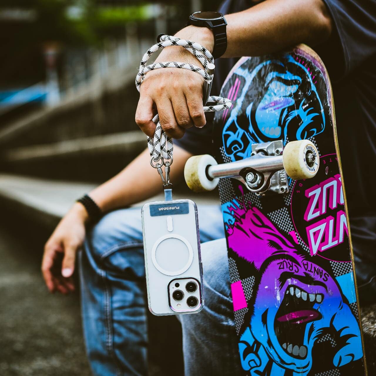 重磅運動休閒手機背帶 / (白)