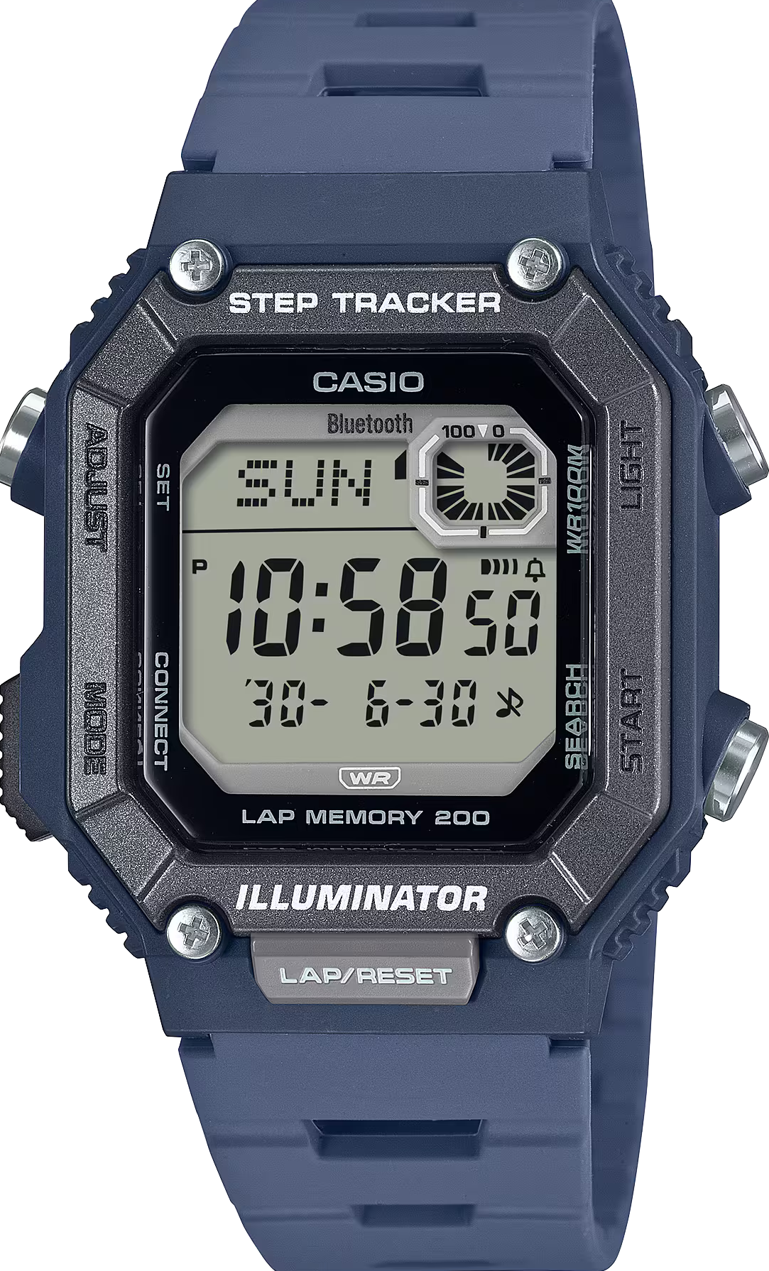 萬年鐘錶 - 卡西歐  CASIO  藍芽計步數位顯示電子錶  WS-B1000-2AV  錶徑 : 41.3MM