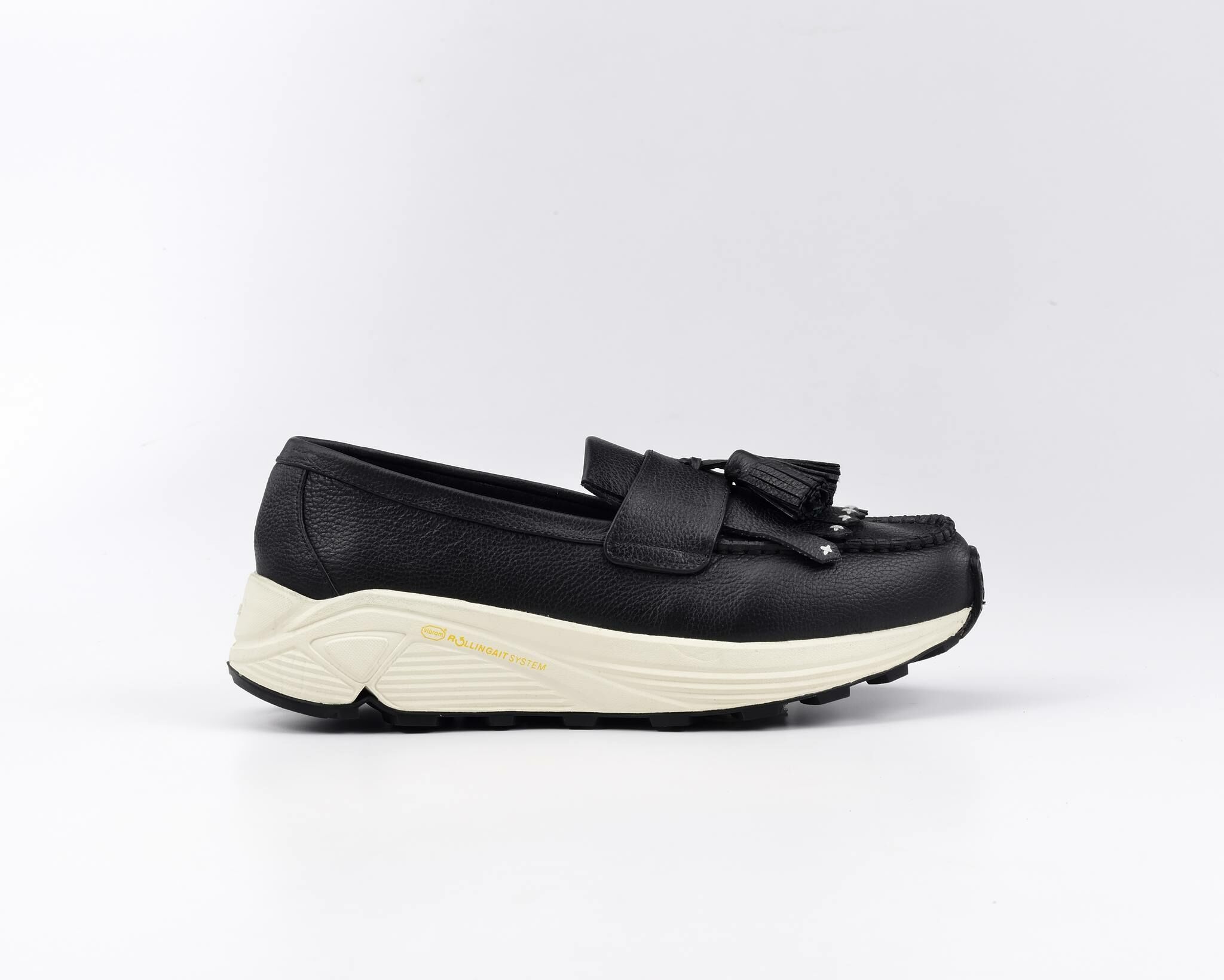Sweet Villians M1247 Simple Black Leather Loafers