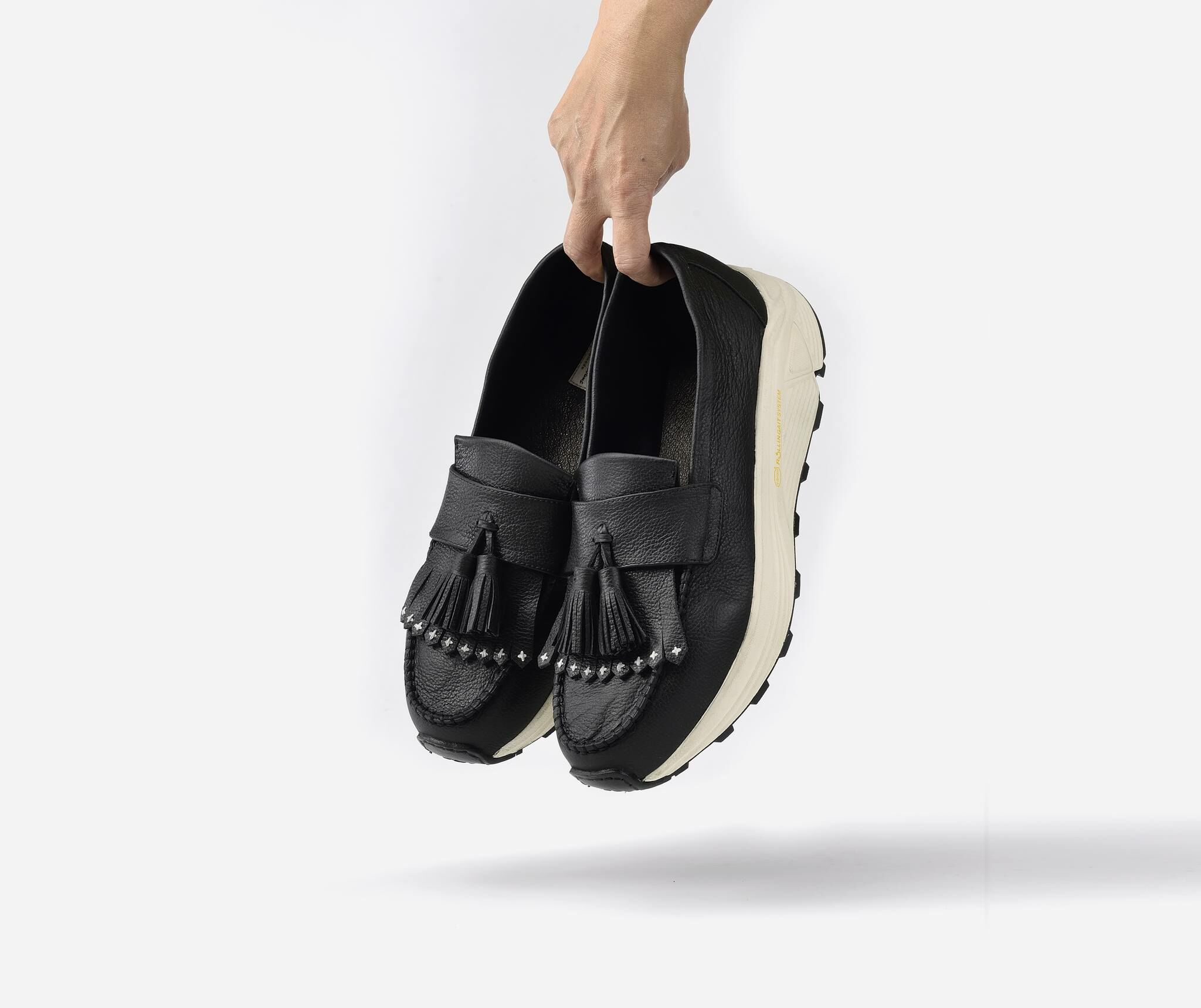 Sweet Villians M1247 Simple Black Leather Loafers