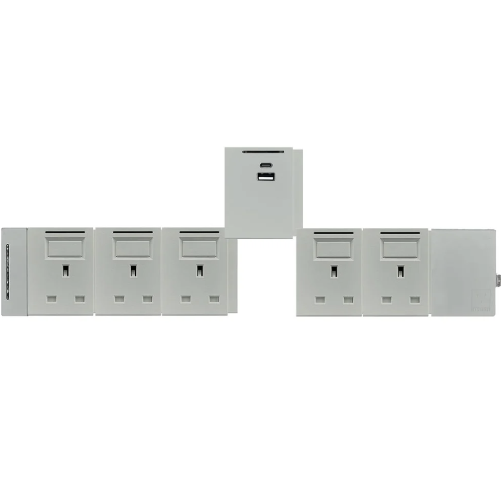 6模組 - 1A1C + 13A + 開關組合｜單色系列｜MY SOCKET 組合拖板