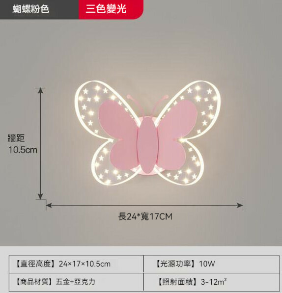 爆款兒童房過道卡通背景牆床頭（614粉色）【三色變光】