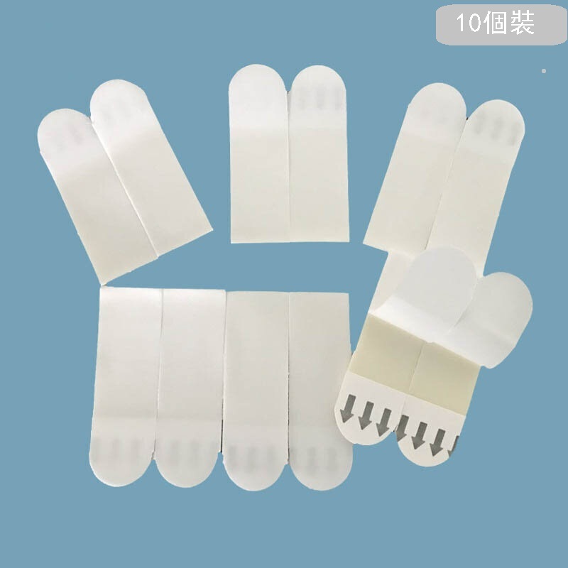 【10pcs】Super non-marking double-sided sticker, nail-free wall double-sided adhesive sticker, Goldman alternative easy-to-pull hook adhesive strip Photo frame traceless removable paste(M size 1.6*6.9cm)