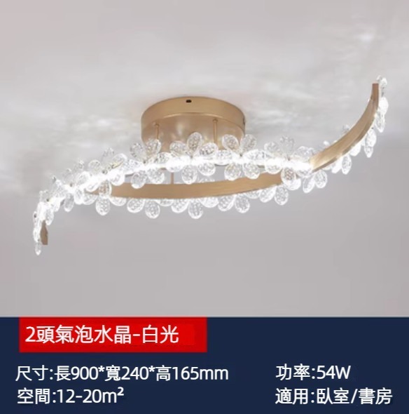 Hot selling crystal flower ceiling lamp (2 heads bubble crystal-monochrome white light 54w)