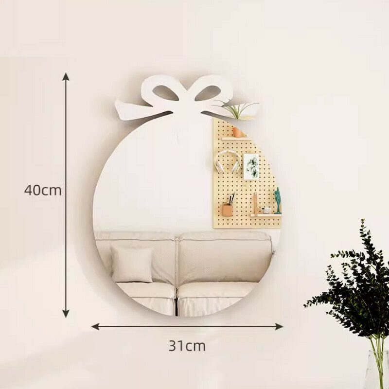Popular indoor acrylic soft mirror self-adhesive wall mirror [31*40cm bow]