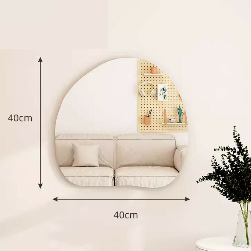 Popular indoor acrylic soft mirror self-adhesive wall mirror [40*40cm peach style]