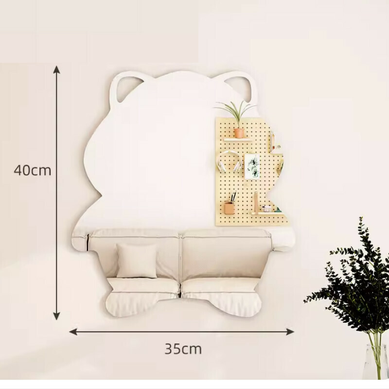 Popular indoor acrylic soft mirror self-adhesive wall mirror [35*40cm little hamster]