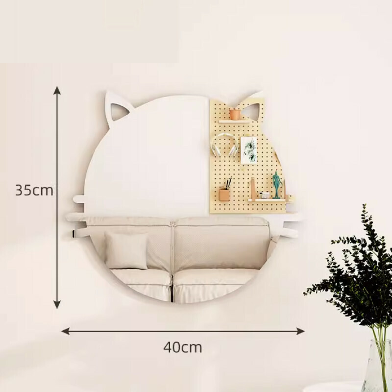Popular indoor acrylic soft mirror self-adhesive wall mirror [35*40cm big face cat]