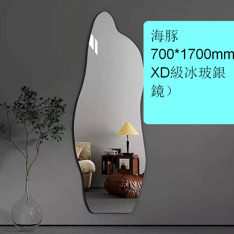 Popular indoor self-adhesive fitting mirror and wall-mounted mirror [Dolphin 700*1700mm (explosion-proof 5mm XD grade ice glass silver mirror)] [can be wall-mounted and pasted]