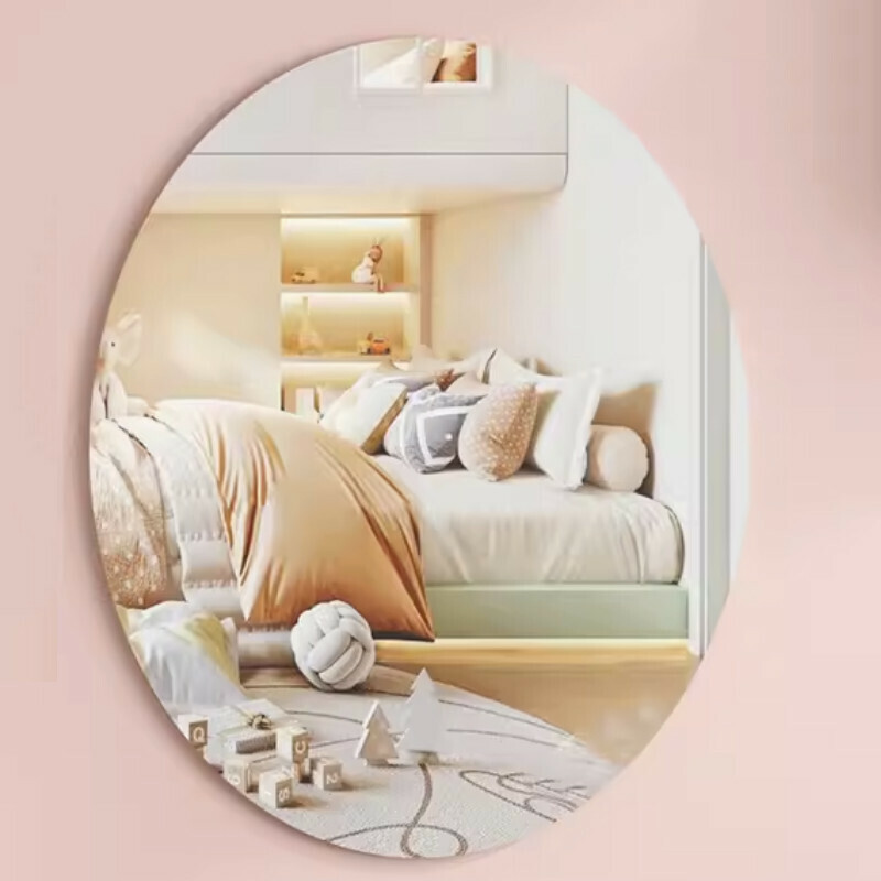 Popular indoor self-adhesive soft mirror acrylic wall-mounted mirror [oval 27cm*42cm]