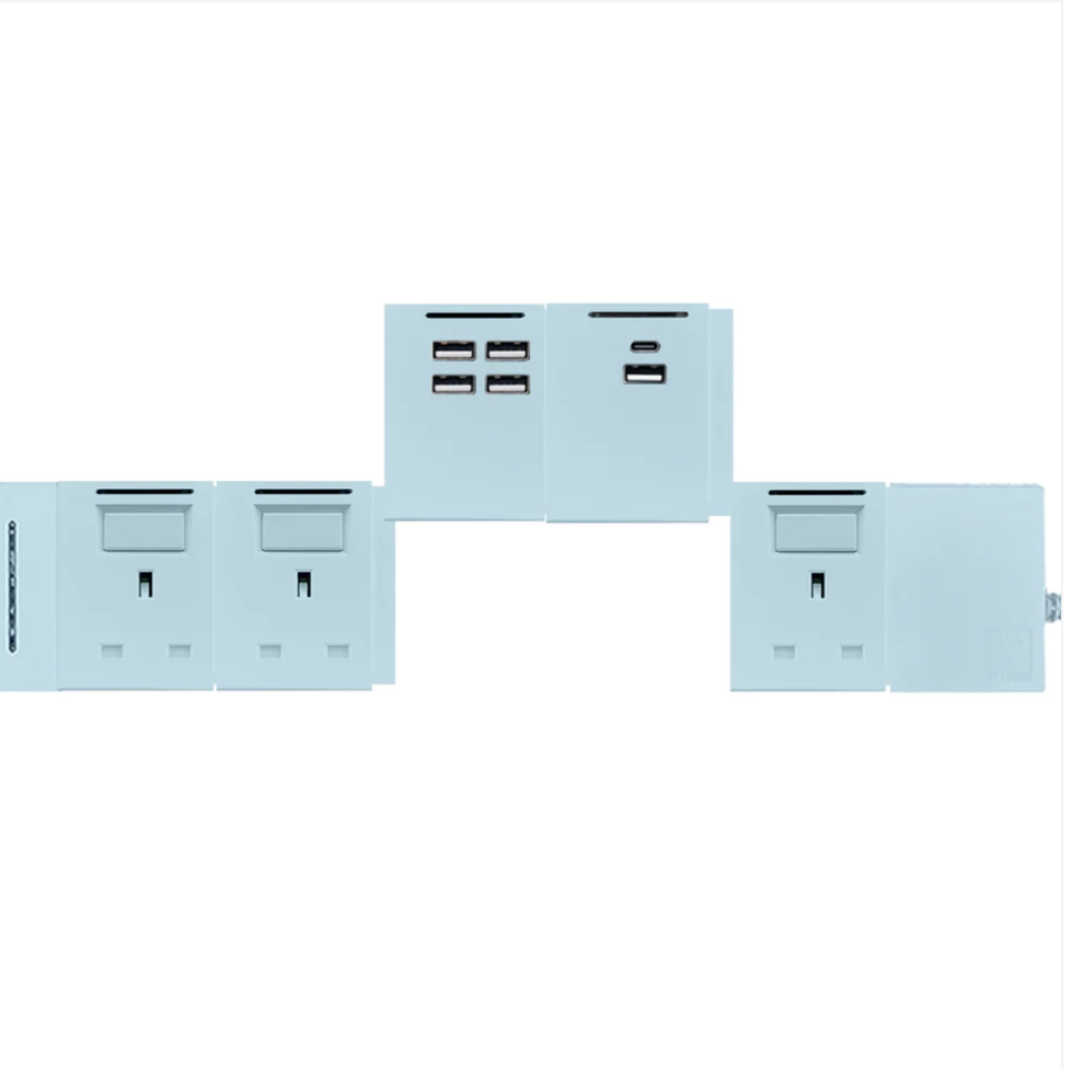 5模組 - 1A1C + 4USB + 13A + 開關組合｜單色系列｜MY SOCKET 組合拖板