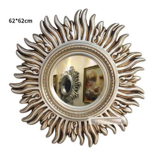 Popular entrance mirror wall hanging sofa wall mirror (antique silver + glass mirror (size: 62*62cm)