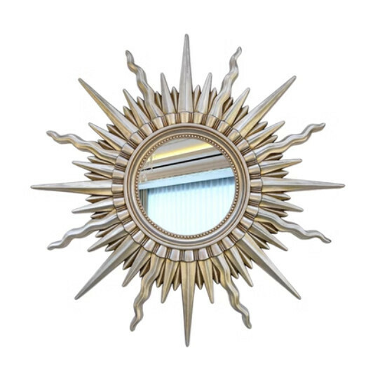 Popular entrance mirror wall hanging sofa wall mirror (antique silver + glass mirror (size: 98*98cm)
