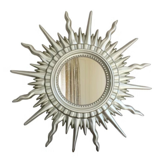 Popular entrance mirror wall hanging sofa wall mirror (antique silver + glass mirror (size: 80*80cm)