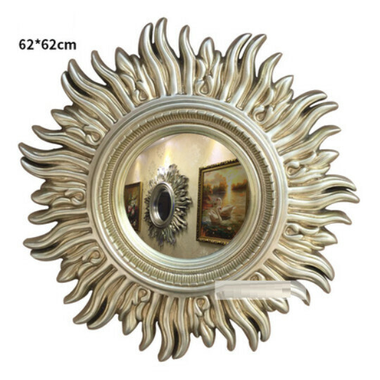 Popular entrance mirror wall hanging sofa wall mirror (champagne color + glass mirror (size: 62*62cm)