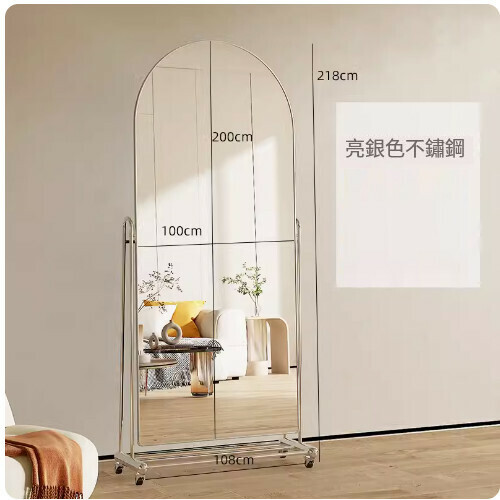 Popular stainless steel movable floor mirror (218*108cm regular model)