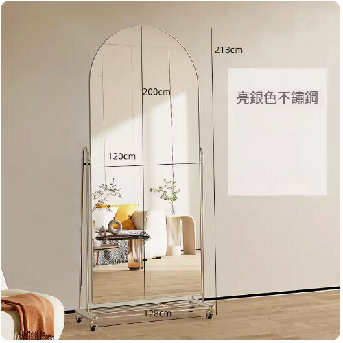 Popular stainless steel movable floor mirror (218*128cm regular model)