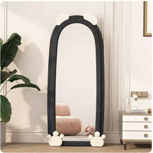 Hot style simple bear floor mirror (black (170*70)