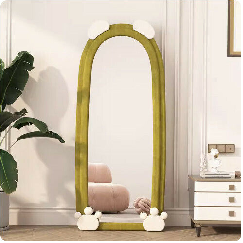Hot style simple bear floor mirror (fresh green (177*75)