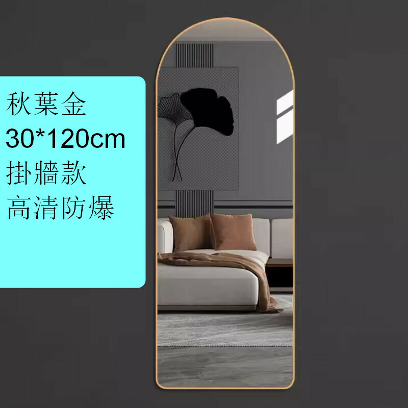 熱推【掛牆款】室內試衣全身鏡【秋葉金30*120cm】 