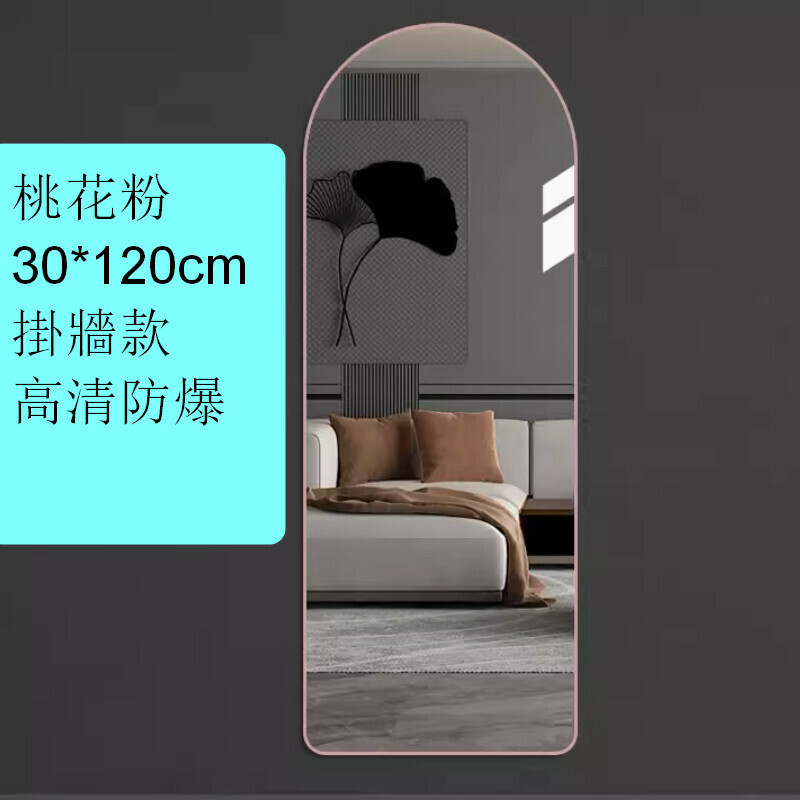 熱推【掛牆款】室內試衣全身鏡【桃花粉30*120cm】 