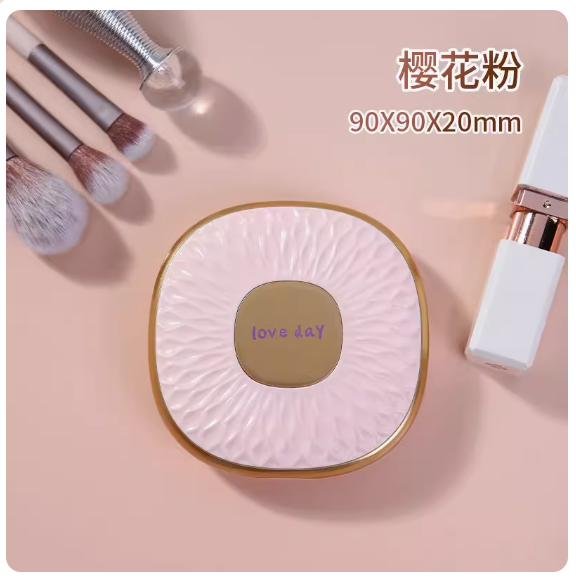 熱推女隨身手持化妝鏡（雙面化妝鏡【櫻花粉】隨身攜帶）