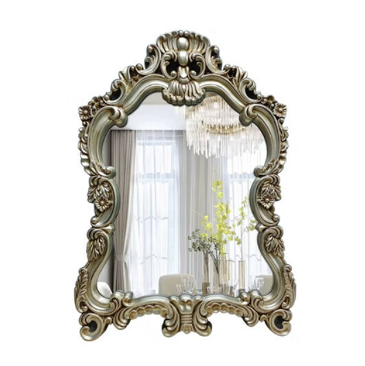 Hotly recommended bathroom mirror and vanity mirror (large antique silver - aged effect (size: height 110cm*width 80cm)