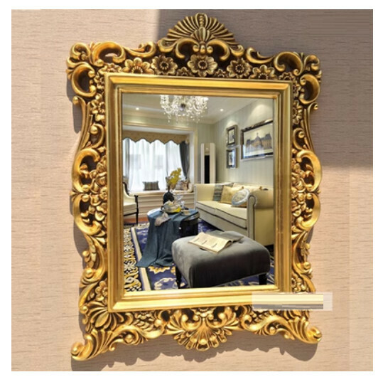 Hot recommended bathroom mirror vanity mirror (antique gold (size: width 64*height 84cm)