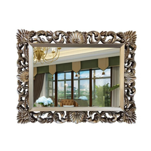 Hotly recommended bathroom bathroom mirror, entrance decorative mirror (antique silver - can be hung horizontally or vertically (size: 98*76CM)