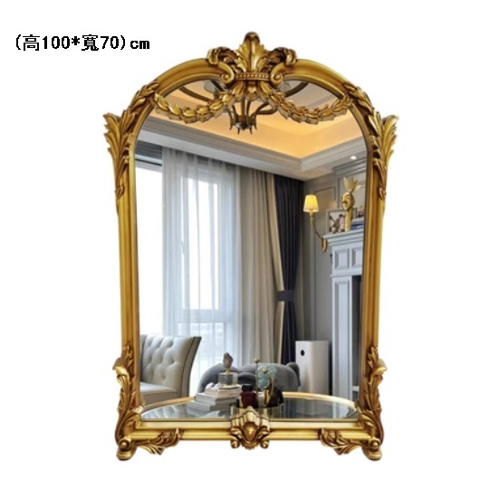 Hotly recommended bathroom mirror and vanity mirror (antique gold (size: width 70*height 100cm)
