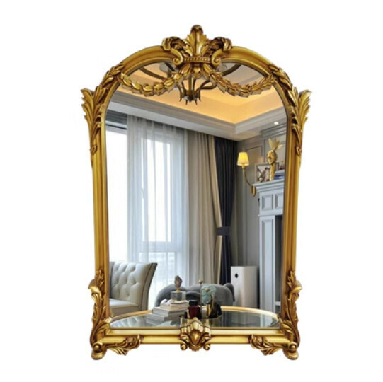 Hot recommended bathroom mirror vanity mirror (antique gold (size: width 60*height 90cm)