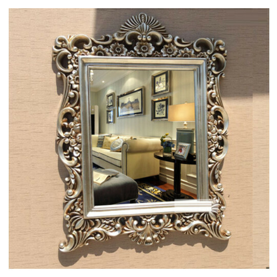 Hot recommended bathroom mirror vanity mirror (antique silver (size: width 64*height 84cm)