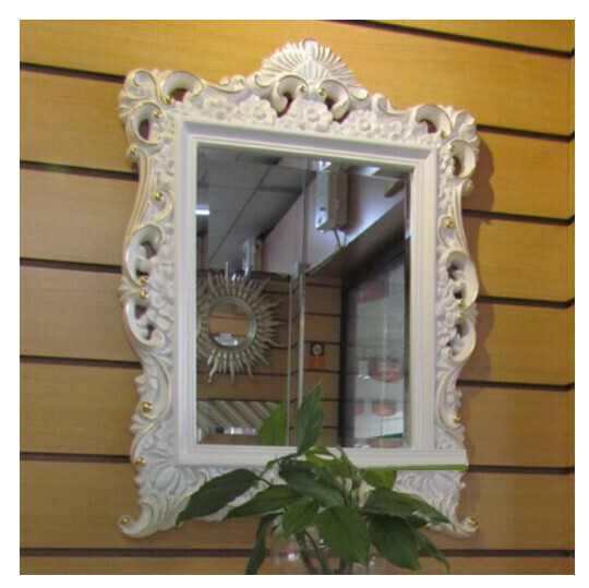 Hot recommended bathroom mirror vanity mirror (white wood gold (size: width 64*height 84cm)