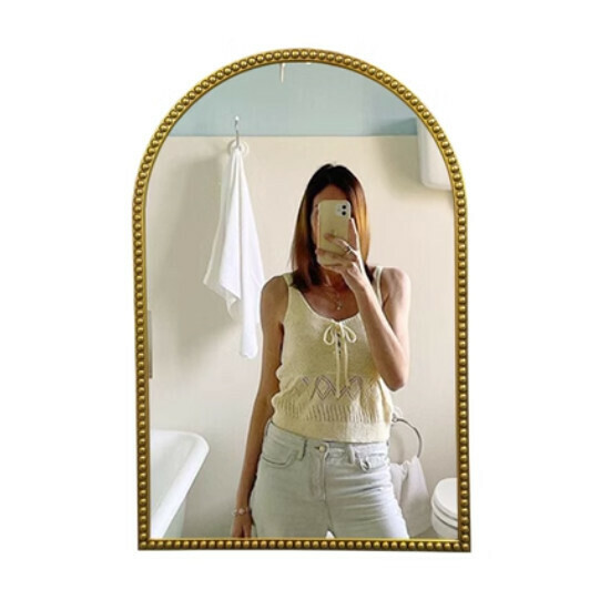 Hot recommended bathroom mirror (small antique gold (size: height 72*width 48cm)