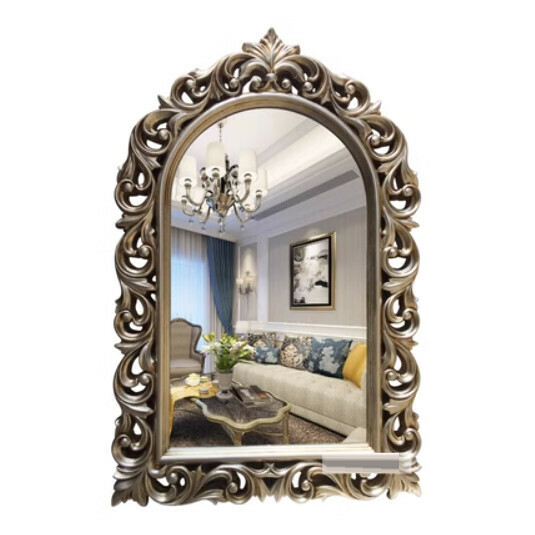 Hot recommended waterproof bathroom mirror decorative mirror (antique silver (size: width 76*height 118CM)