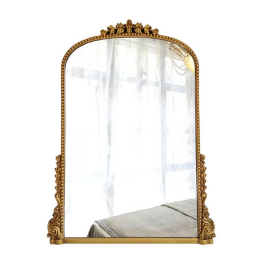 Hotly recommended bathroom mirror and vanity mirror (antique gold (size: height 80*width 60CM)