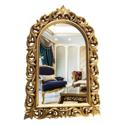 Hot recommended waterproof bathroom mirror decorative mirror (antique gold (size: width 76*height 118CM)