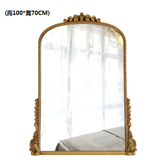 Hotly recommended bathroom mirror and vanity mirror (antique gold (size: height 100*width 70CM)