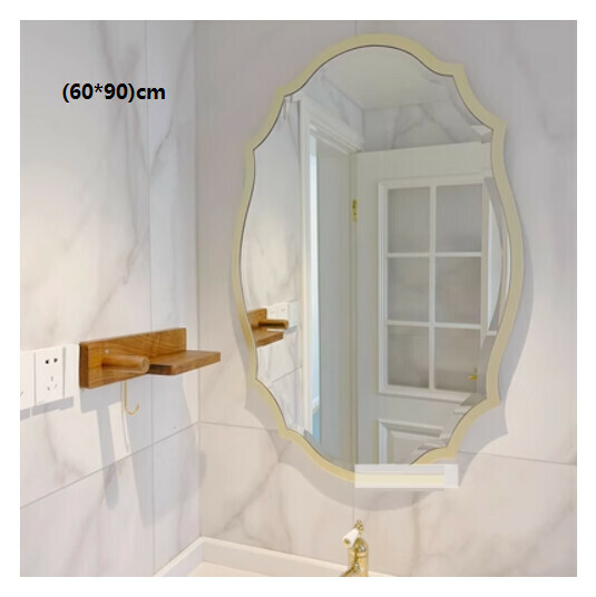 Hotly recommended bathroom mirror and vanity mirror (large champagne color (size: width 60*height 90CM)