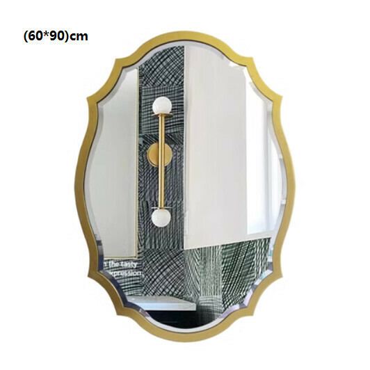 Hotly recommended bathroom mirror and vanity mirror (large antique gold (size: width 60*height 90CM)