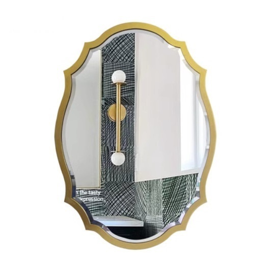 Hotly recommended bathroom mirror and vanity mirror (small antique gold (size: width 50*height 70CM)
