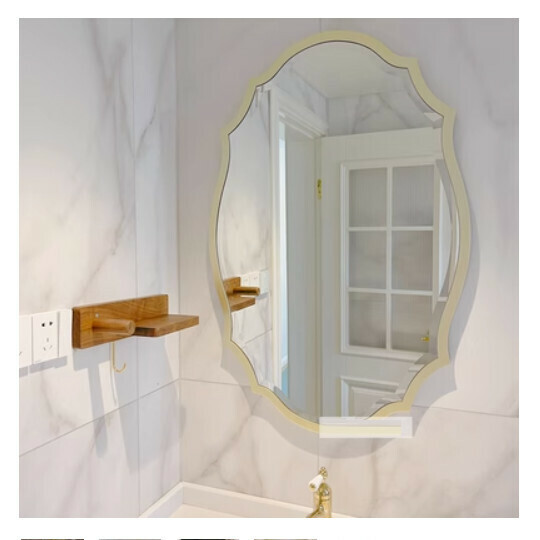 Hot recommended bathroom mirror vanity mirror (small champagne color (size: width 50*height 70CM)