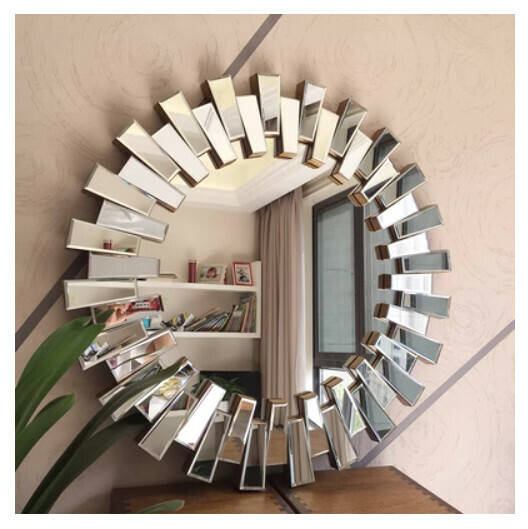 Hotly recommended bathroom mirror and vanity mirror (large antique gold (size: 80*80CM)