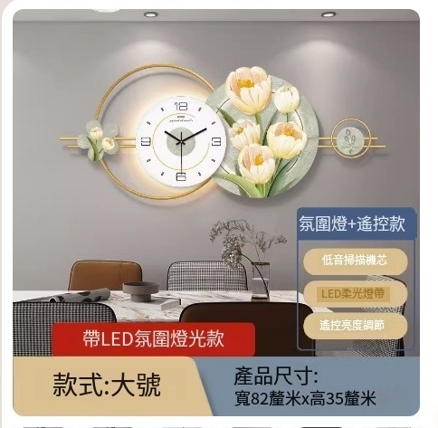 Hot recommended wall clock (T/287 with LED ambient light) 35X82 cm